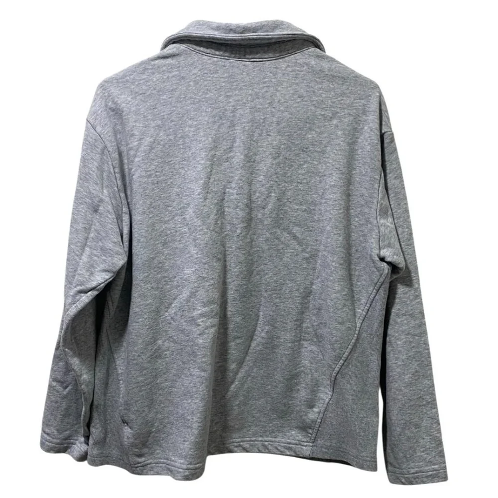 Time and Tru Womens Gray Split Neck Pullover Sweatshirt Top Size L 12-14 - Picture 2 of 11